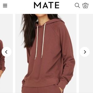 Mate the Label Organic Terry Raglan Hoodie in Plum XS